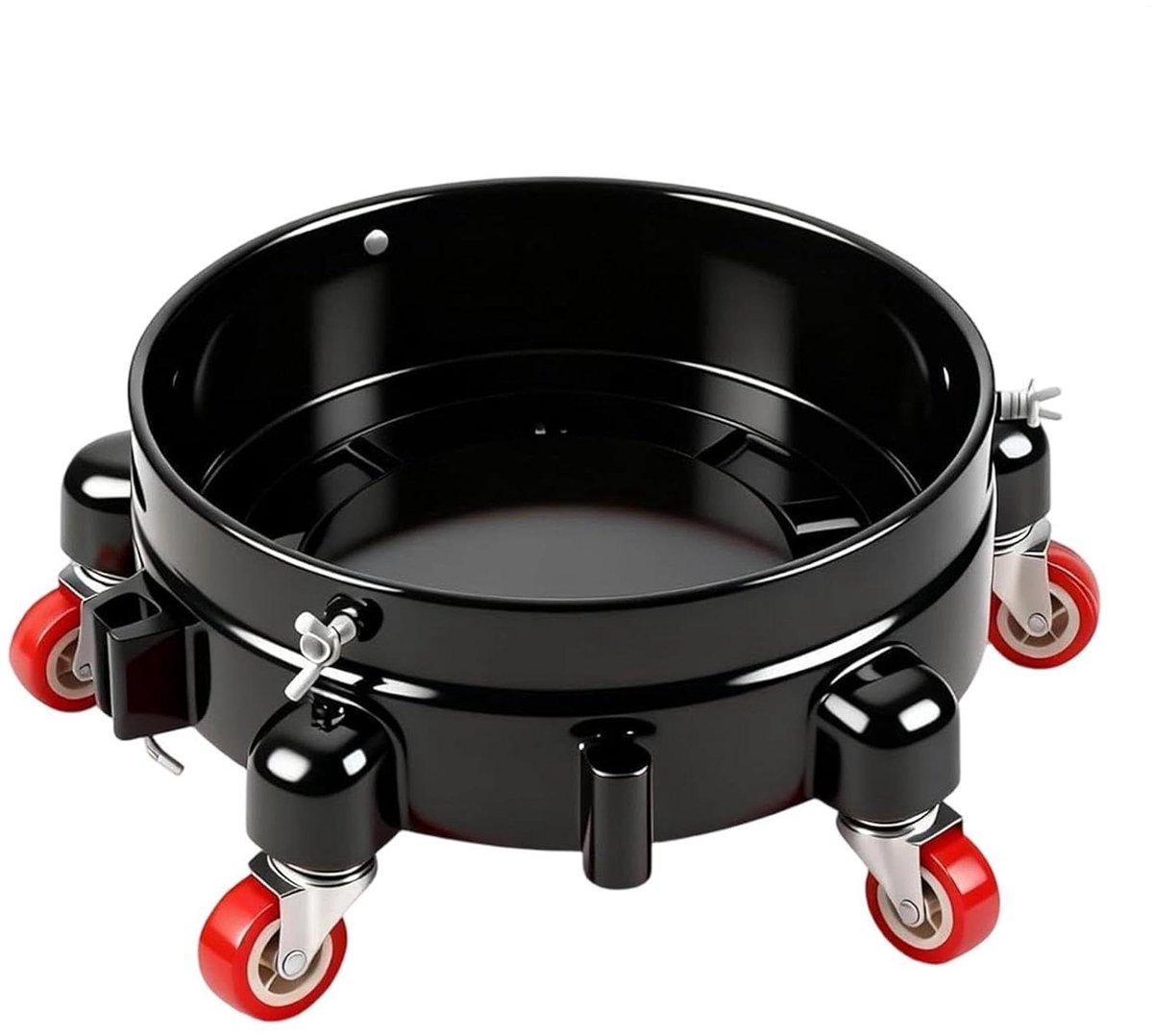 Emmer Rolbasis - Emmerkar met Wielen - Emmer Verplaatsen - 360 Graden Draaibaar - 28 cm - Zwart