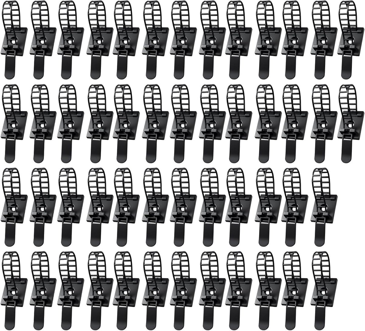 50 stuks zelfklevende kabelclips, herbruikbare verstelbare kabelclips, duurzame kabelklemmen, zelfklevend voor thuis - ShopVlot