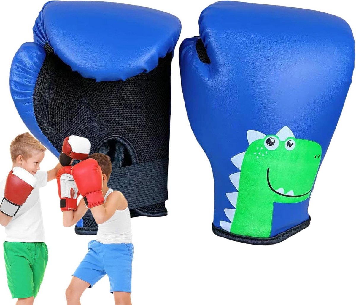 Kinder Bokshandschoenen - Juniorsport handschoenen - Sporttraining - Veilige polsondersteuning - 3-8 jaar - Blauw