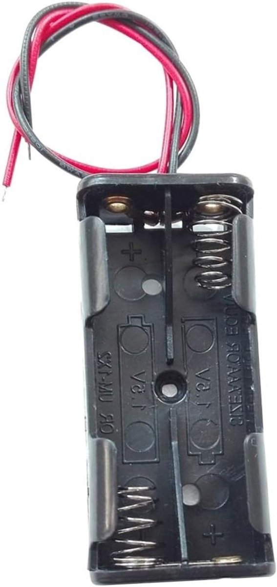 Batterijhouders - Batterij Koffer - Apparaten Voeden - Met Draadconnector - 6 Stuks - Zwart