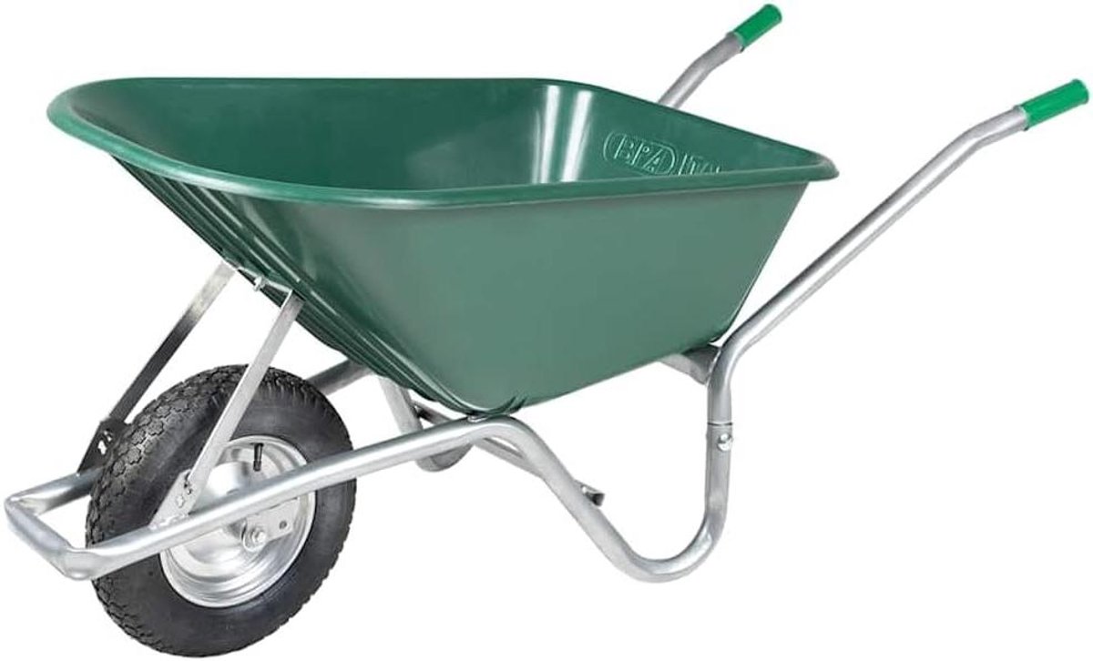 Kruiwagen - Tuinwagen - Goederen vervoeren - Verzinkt stalen frame - 90 liter - Groen