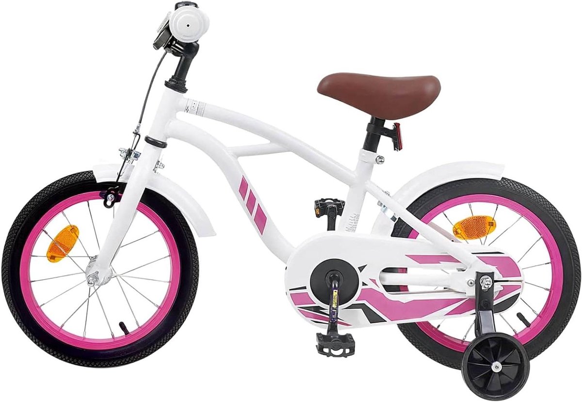 Kinderfiets sfiets sfiets Leren Fietsen Verstelbaar Zadel Stuur 16 Inch Wit