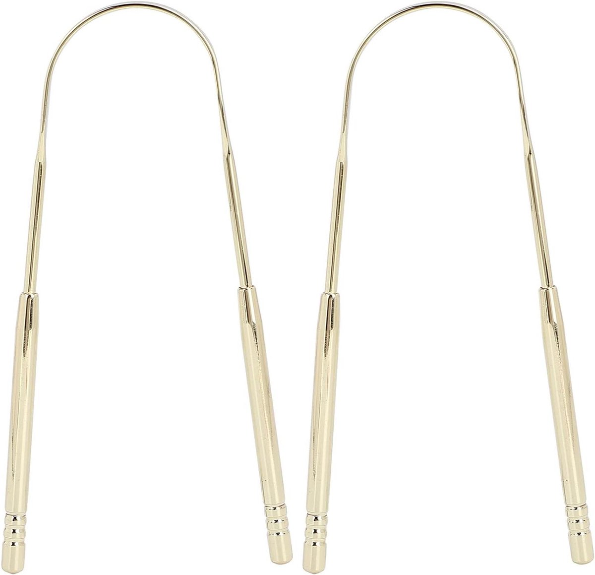 Tongschrapers Set - Mondhygiëne Hulpmiddel - Frisse Adem - U-Vorm Ontwerp - 2 Stuks - Goud