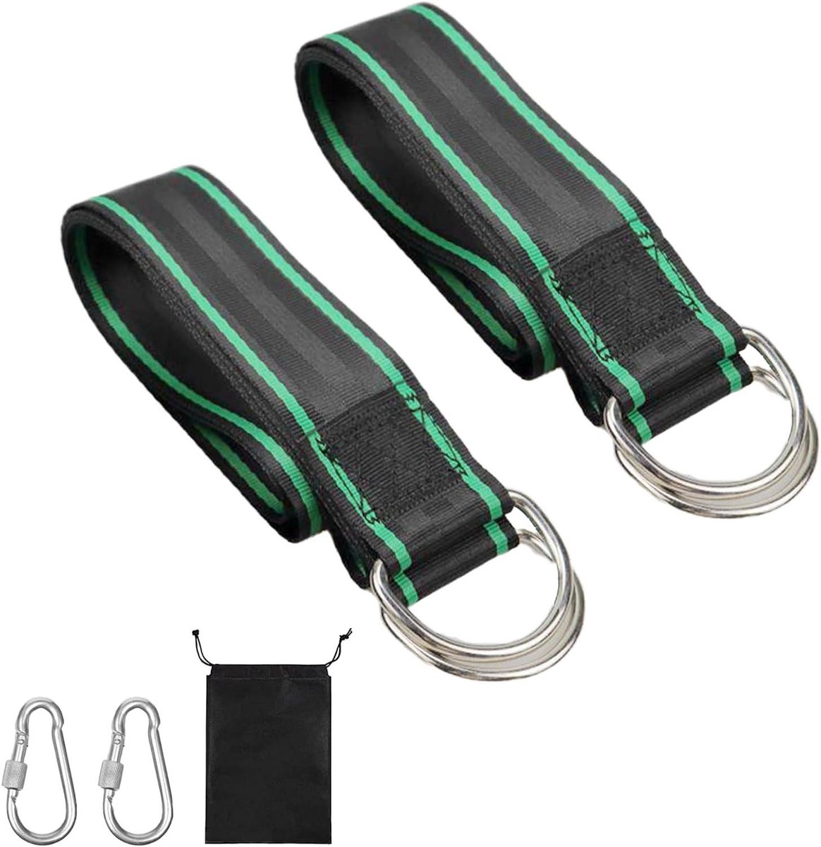 Schommel Touwen Set - Hangmat Ophanging - Buiten Ontspannen - Boom Vriendelijk Ontwerp - 2 Stuks 1.5 Meter - Groen