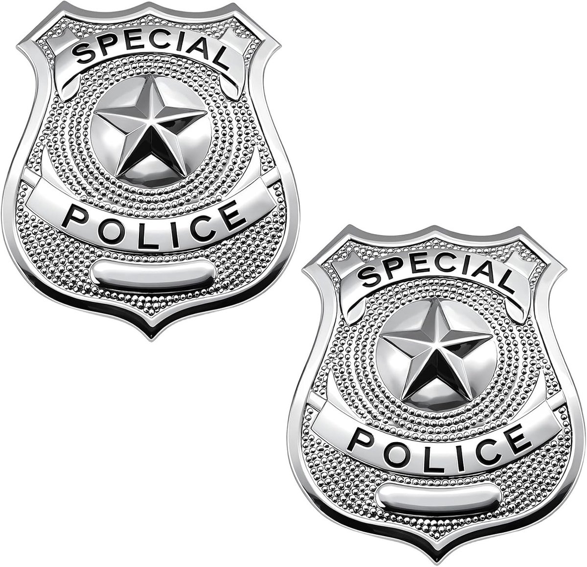 2 Stuks Politie Badge Kostuum Accessoires voor Halloween, Carnaval, Cosplay en Themafeesten