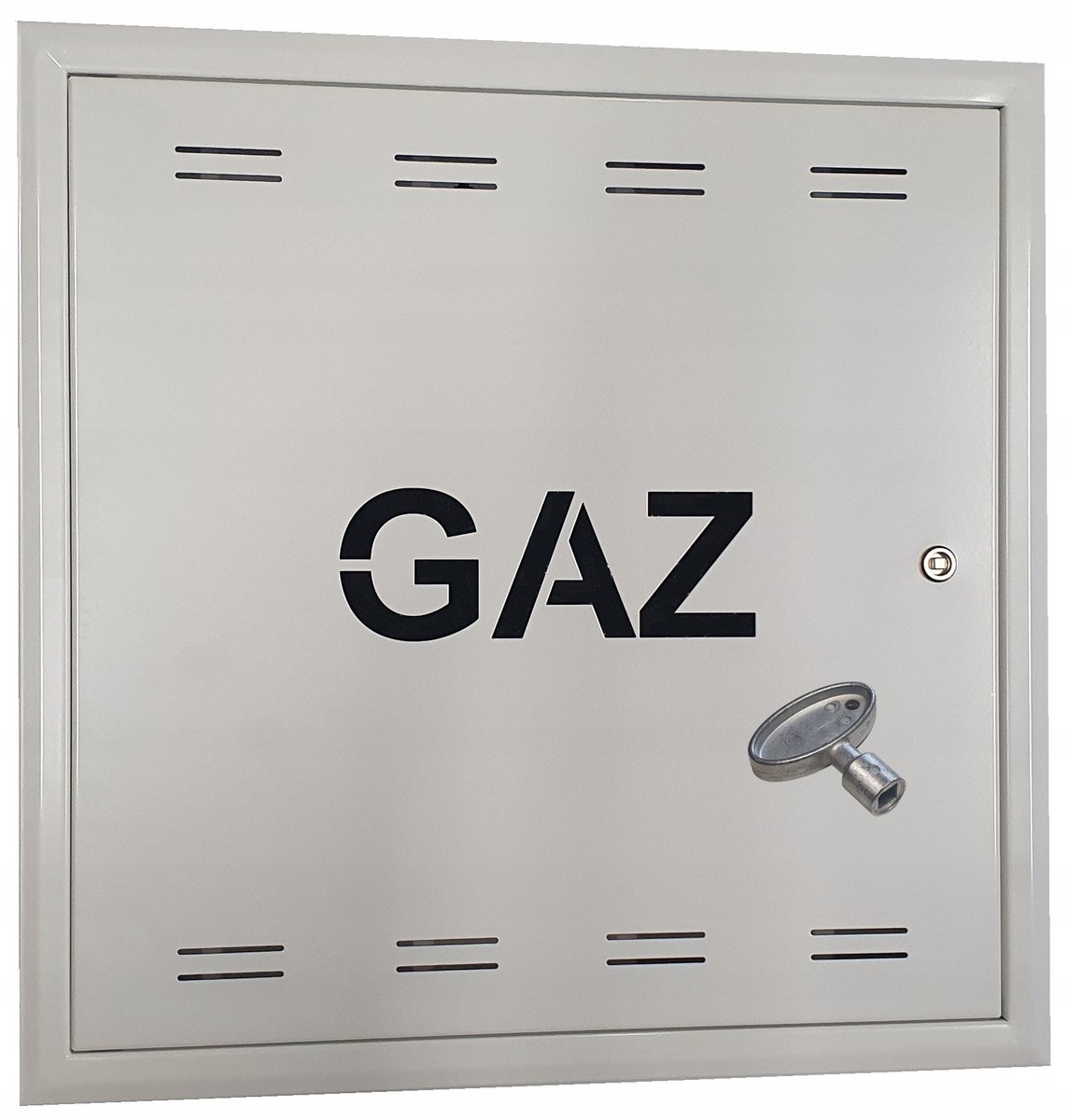 Gasvoordeur 60x60cm Wit met sleutel - Made in Poland