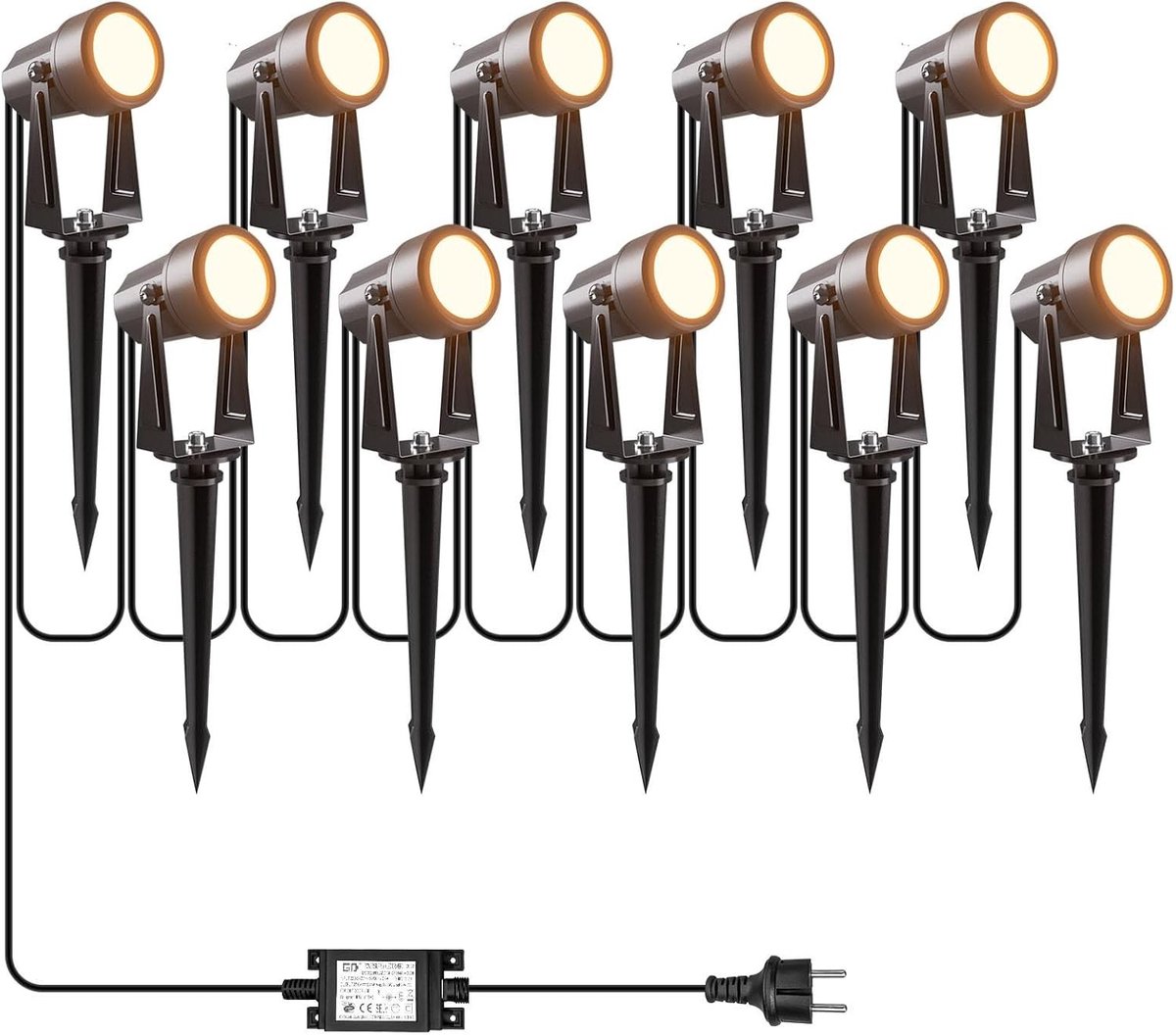 Led-spots voor buiten - Warm Wit 3000K - Set van 10 - IP65 Waterdicht - Voor Paden en Terrassen