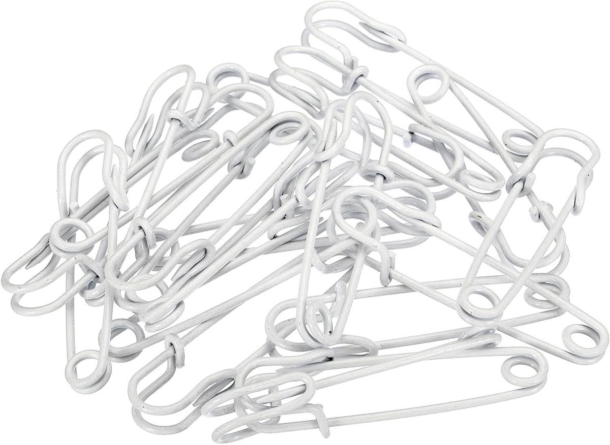 Veiligheidsspelden - Naaispelden Knutselspelden - Kleding Maken - Grote Metalen Spelden - 648 cm - Wit