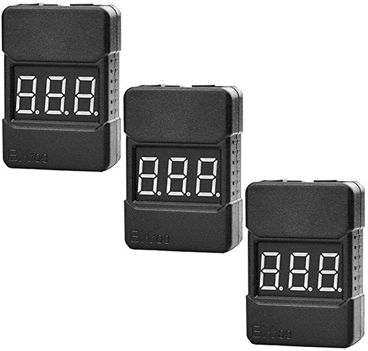 Batterijtester - Zwart - 40 x 25 x 11 mm - 2-in-1 Spanningsmeter met Zoemeralarm - Voor RC Lipo Accu's