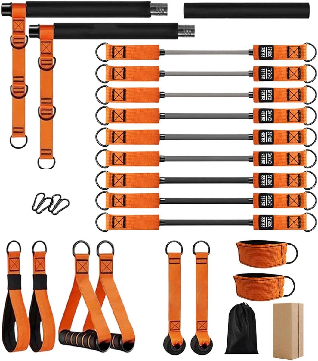 Pilates Bar Set - Fitness Machine - Full Body Workout - Verstelbare Weerstand - 1.43 kg - Niet gespecificeerd