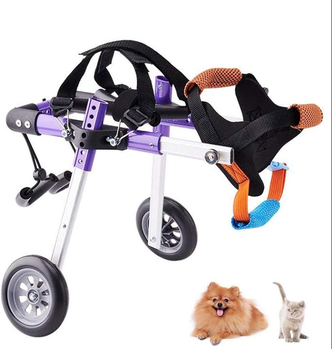 Huisdier Rolstoel - Hond Kar - Mobiliteit Verbeteren - Verstelbaar Ontwerp - XS - Zilver