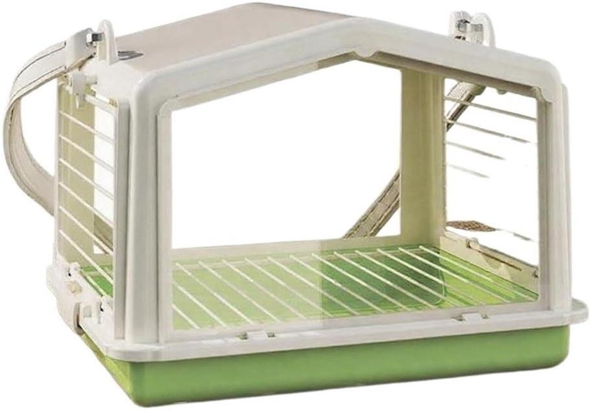 Draagbare Vogelkooi - Reiskooi Vogels - Vogel Transport - Horizontaal Gaasontwerp - 10x10x10 mm - Groen