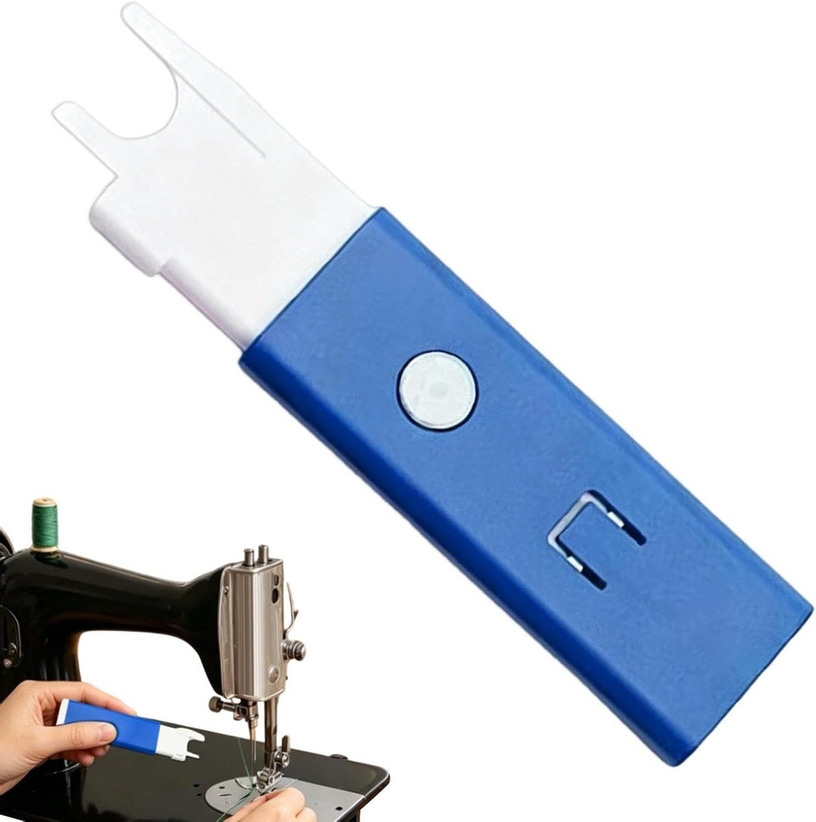 Naaldinrijger - Draadinrijger - Naaien Vereenvoudigen - Veilige Uitlijnhaak - Compact Ontwerp - Blauw