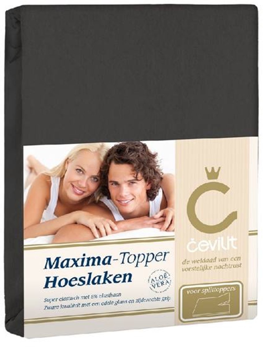 Cevilit Jersey met Elastan - Maxima Splittopper Hoeslaken - Antraciet - 160x200/220 cm