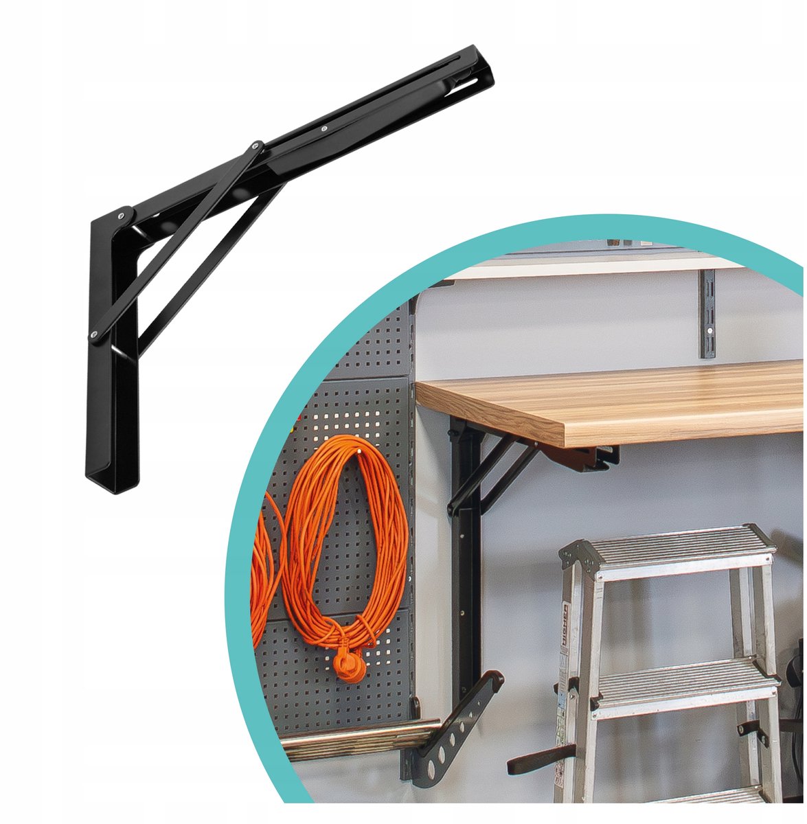 Opvouwbare Plankdragers Zwart - Sterk 40cm - 130kg Draagvermogen