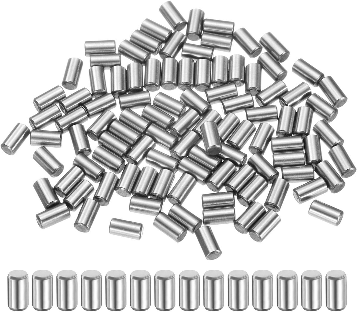 Cilindrische spijkers 3x6mm, roestvrij staal, 100 stuks