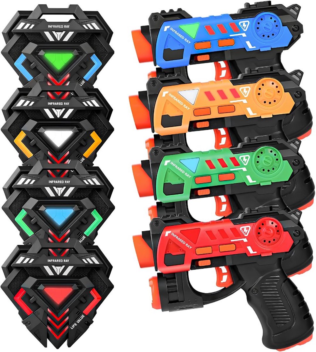 SP® Lasergame Set voor Kinderen - Lasergameset - Oplaadbaar Speelgoed Pistool - Zwart - 1cm x 1cm x 1cm