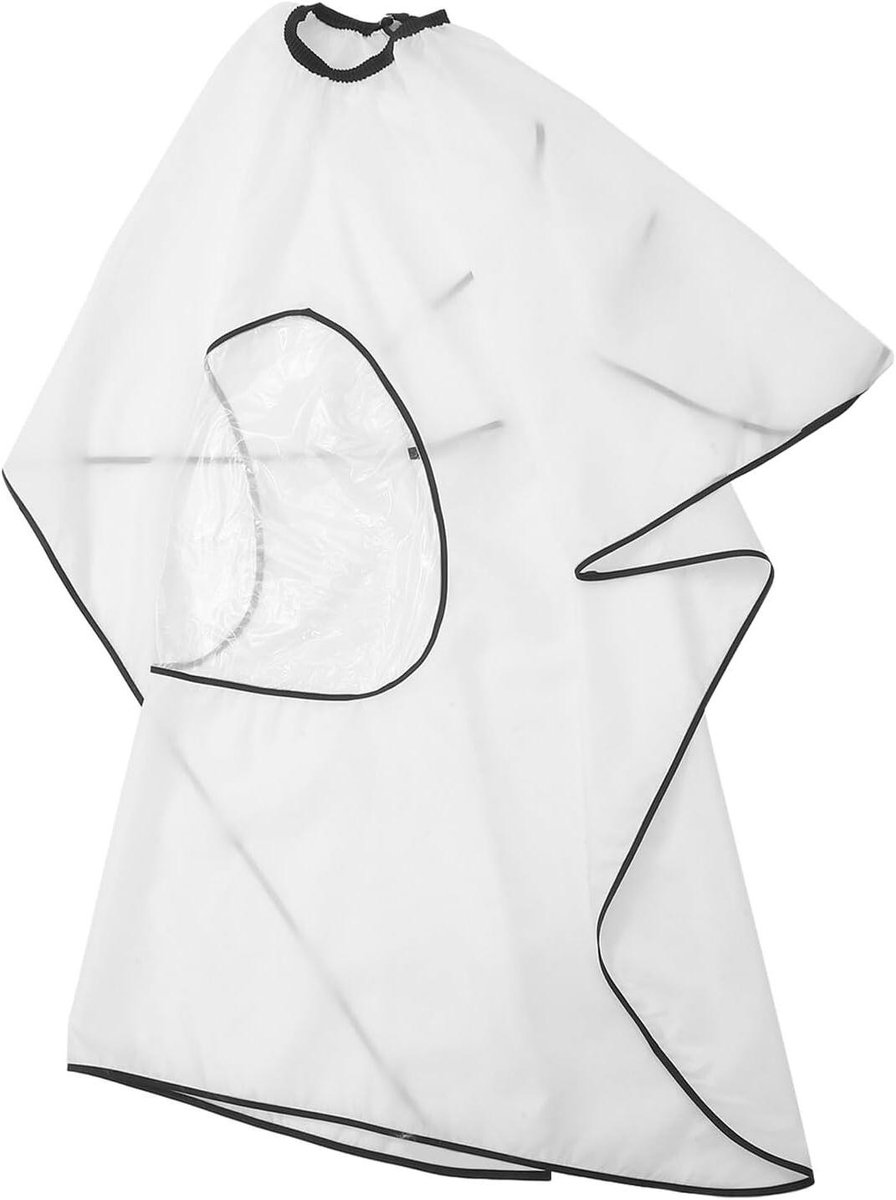 Kapperscape Wit - Haar Cape - Haar Knippen - Transparant Telefoonpaneel - 160 x 140 cm - Wit