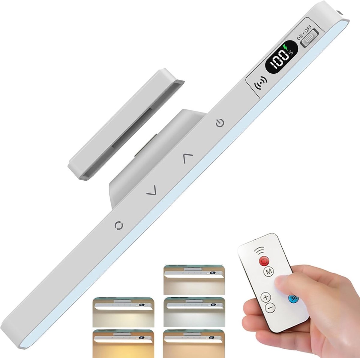 Led kastverlichting - Led leeslamp - 5 Kleuren Instelbare spiegellamp met 28 led - Magnetisch aanraaklicht - Voor kastjes dressoirs kledingkasten - Wit