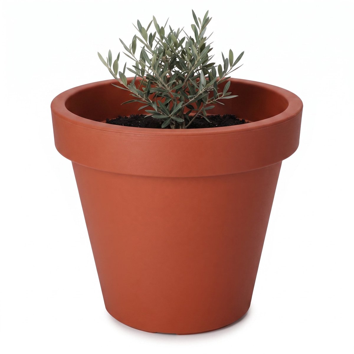 Cheqo® Bloempot Terracotta - Plantenpot - Plantenbak - Bloembak - Kunststof Bloempot - Ronde Bloempot - Bloempot voor Buiten - Bloempot voor Binnen - Plantenpot voor Balkon - Bloempot voor Tuin - Sierpot - Grote Bloempot voor Terras