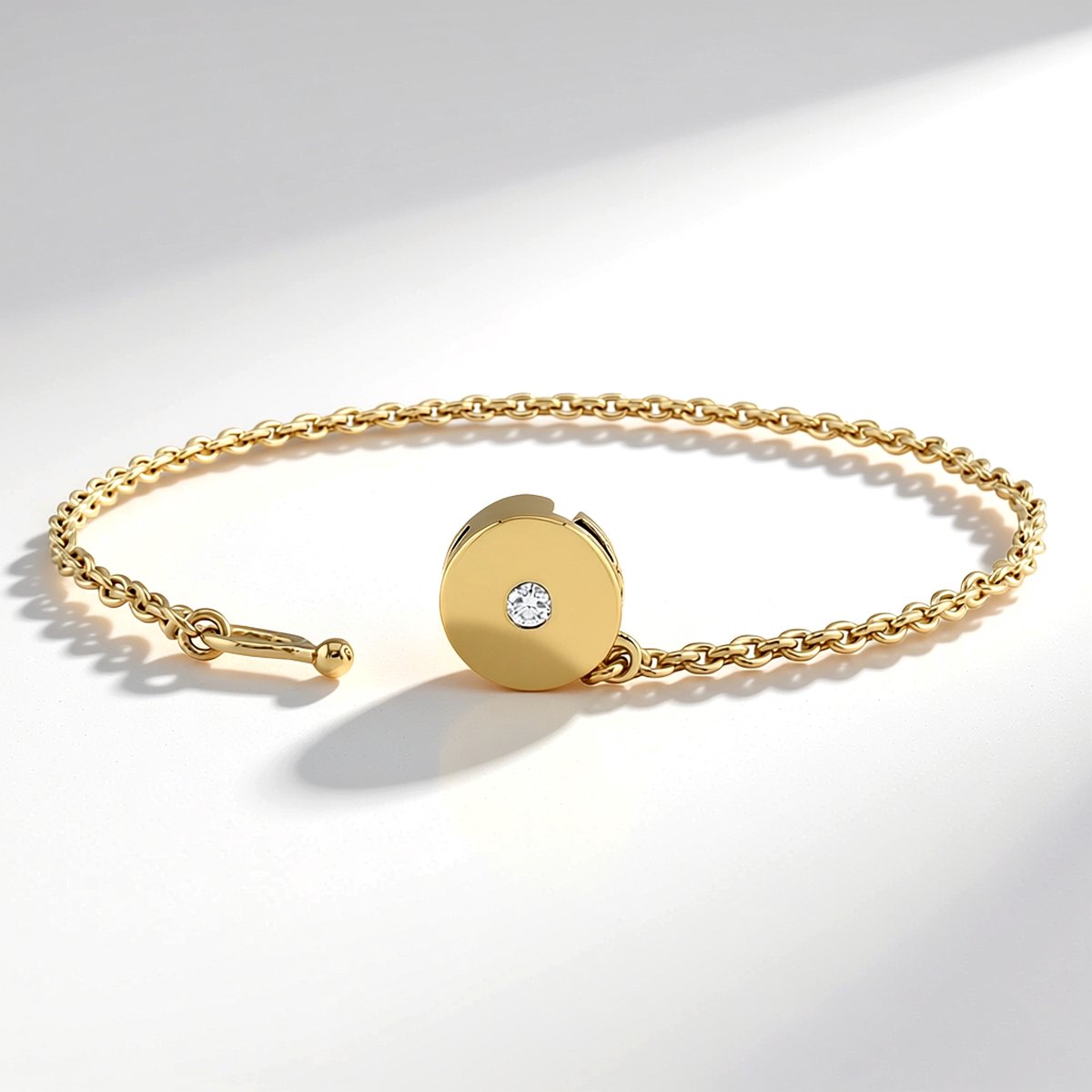 SI1-diamanten, vergulde zilveren armband