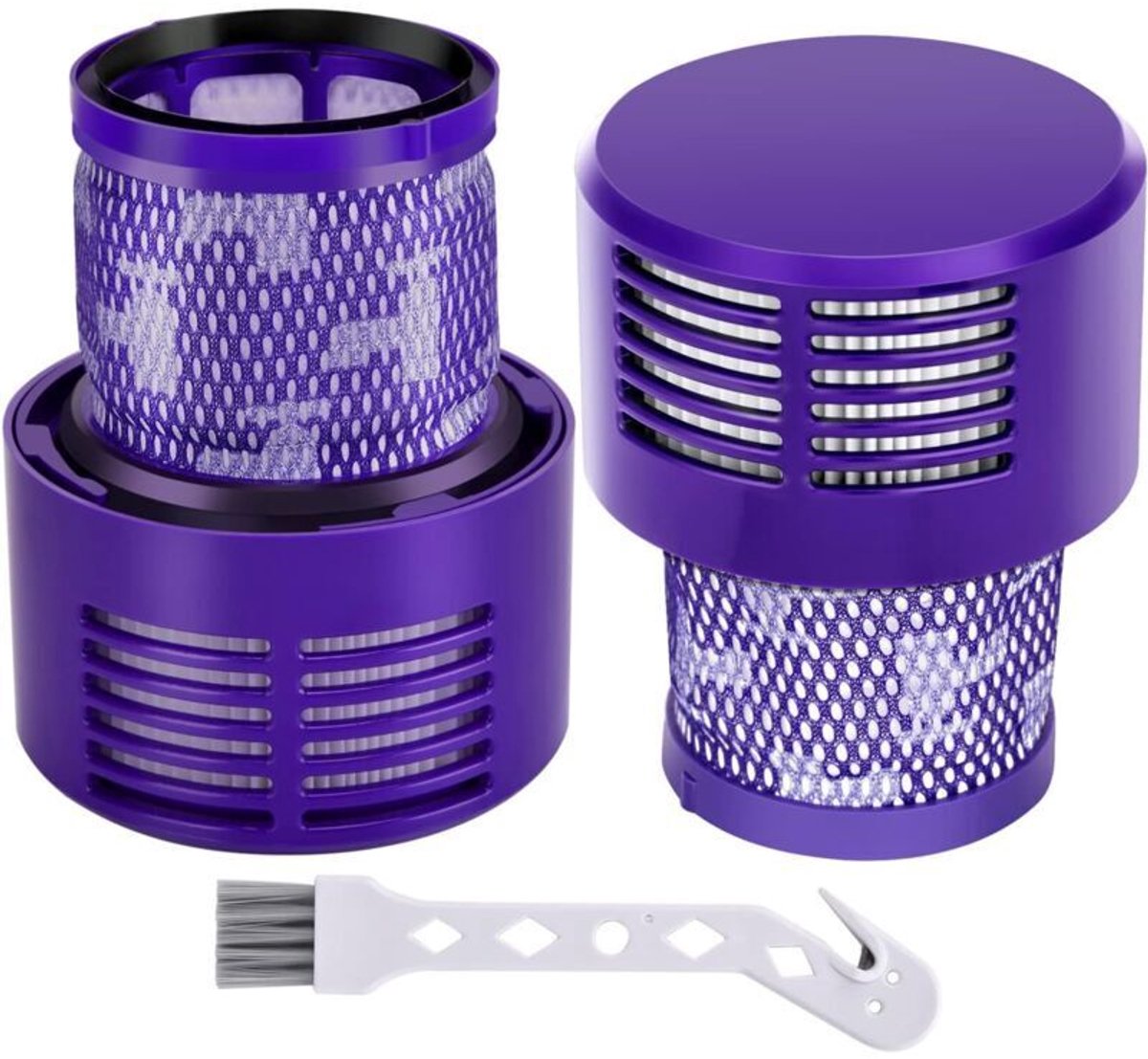 Filters voor geschikt voor Dyson V10 SV12, 2 filters voor geschikt voor Dyson V10 SV12 Cyclone-serie stofzuigers, accessoire voor de V10 Absolute Animal Motorhead Total Clean SV12 draadloze stofzuiger DY-969082-01