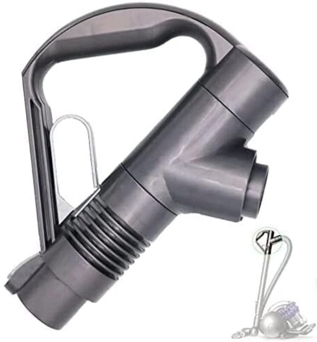 Kunststof handgrepen voor geschikt voor Dyson stofzuigers DC19, DC23, DC26, DC29, DC32, DC36 en DC37 (grijs/titanium).