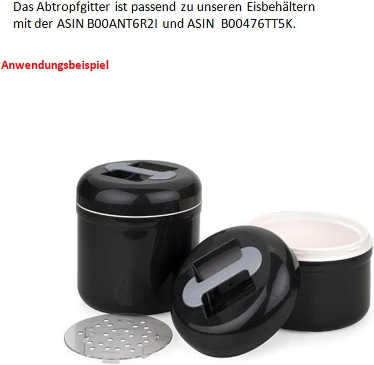 Afdruiprek voor IJscontainer - Antraciet - 4 Liter - Handig en Ruimtebesparend - Voor Thuisgebruik