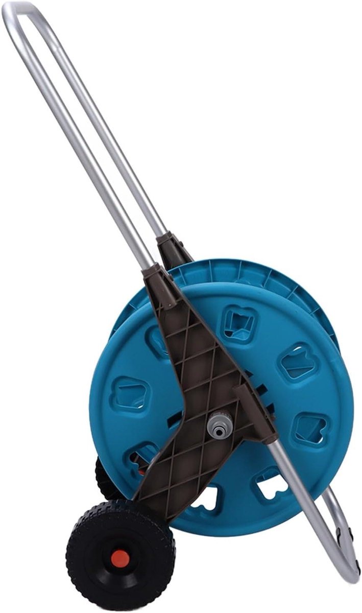 Slangwagen - Slanghouder Trolley - Gazon Besproeien - Lichtgewicht Aluminium - 60 Meter Slang - Grijs