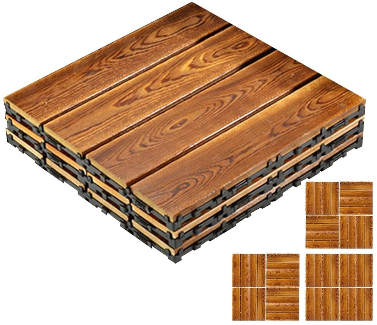 Terrastegels Hout - Vloertegels Tuin - Buitenruimte Vernieuwen - Antislip Oppervlak - 30 x 30 cm - Niet gespecificeerd