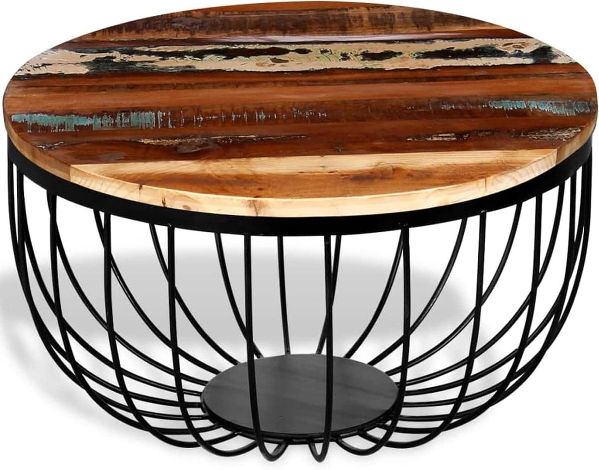 Salontafel Massief Hout - Bijzettafel Woonkamer - Meubilair Inrichten - Handgemaakt Uniek - Rond - Niet gespecificeerd