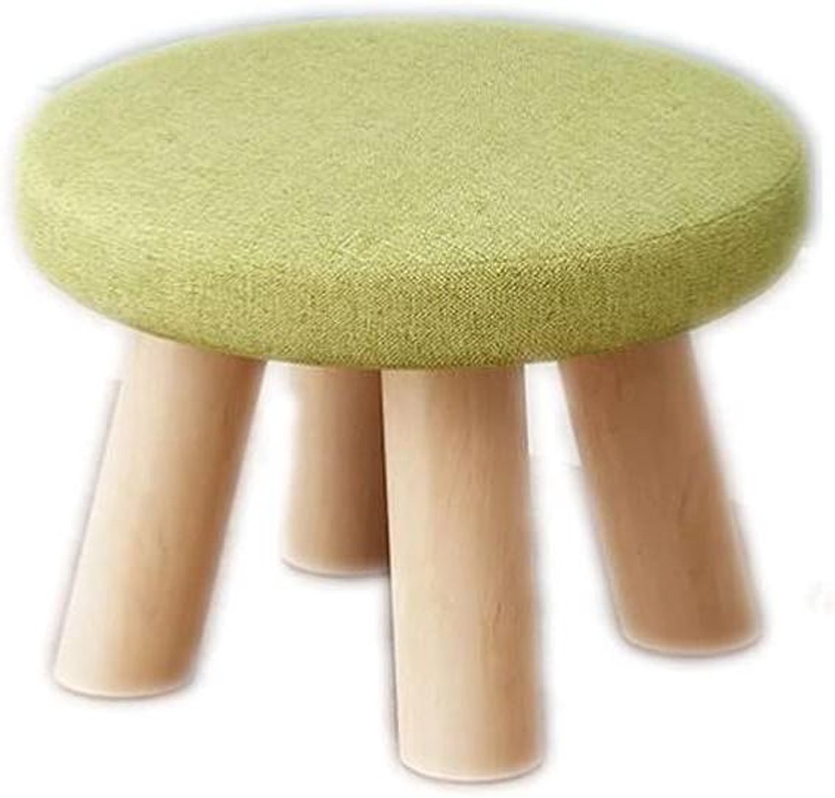 Houten Kruk - Voetenbankje Kinderen - Zitje Veranderen - Massief Houten Frame - 28x20 cm - Groen