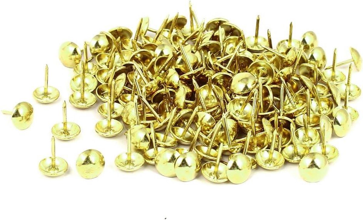Bekleding Spijkers - Punaises Decoratie - Memo's Bevestigen - Met Ronde Kop - 11 mm Kop - Goudkleurig