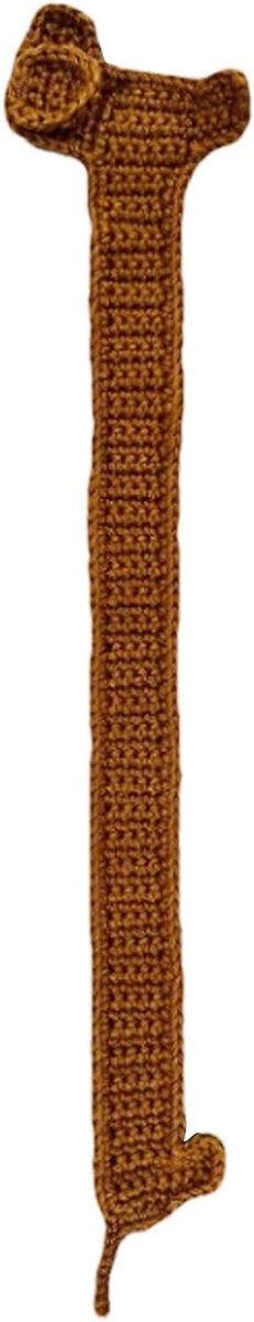 Knitted Brown Dog Bookmark - Unique Animal Crochet Book Marker for Reading | Creative Handmade Dachshund Bookmark .