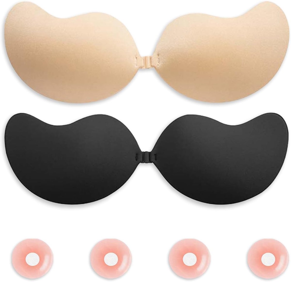 Set van 2 Strapless Bh's met 2 Paar Zelfklevende Nipple Pads - Herbruikbare Achterloze Bh voor Comfort en Ondersteuning