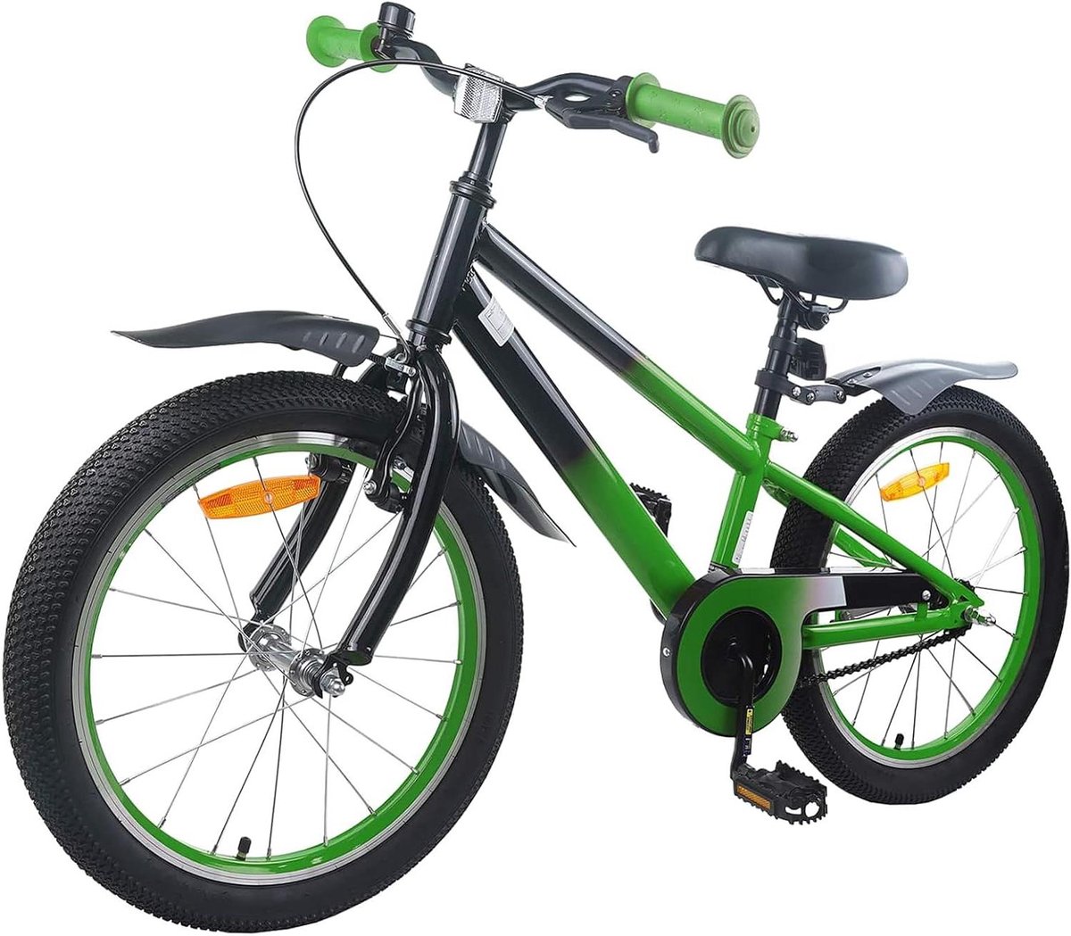 Kinderfiets - Jongensfiets Meisjesfiets - Fietstraining en Ontdekkingstochten - Robuuste Stalen Constructie - 22 inch - Blauw Zwart
