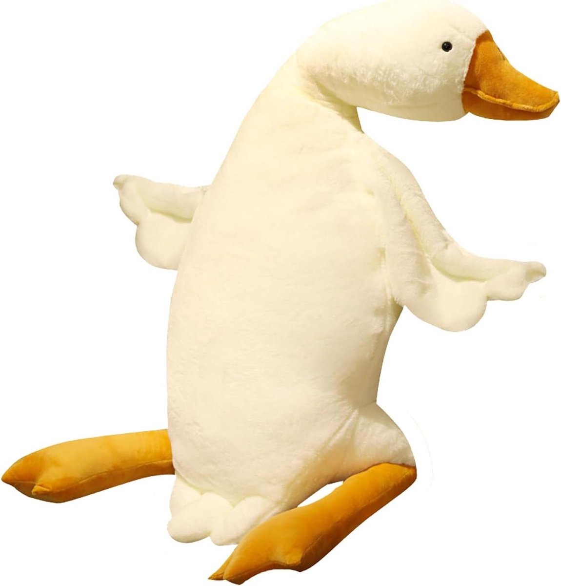 Hondenspeelgoed Eend - Knuffel Dier - Verveling Bestrijden - Meerlaags Versterkt - 90 cm - Wit