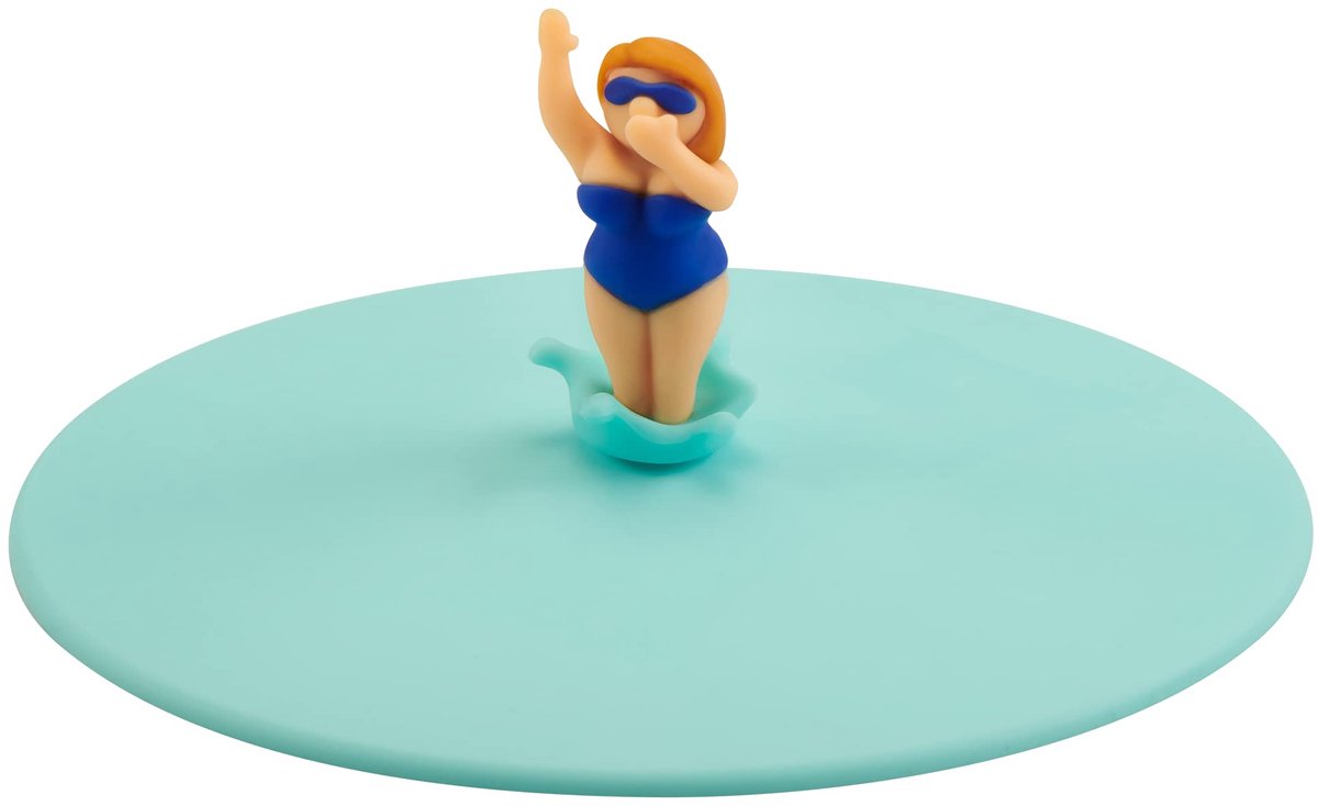Glazen deksel van 100% platinasiliconen met motief Elena, Ø10,5 cm, blauw