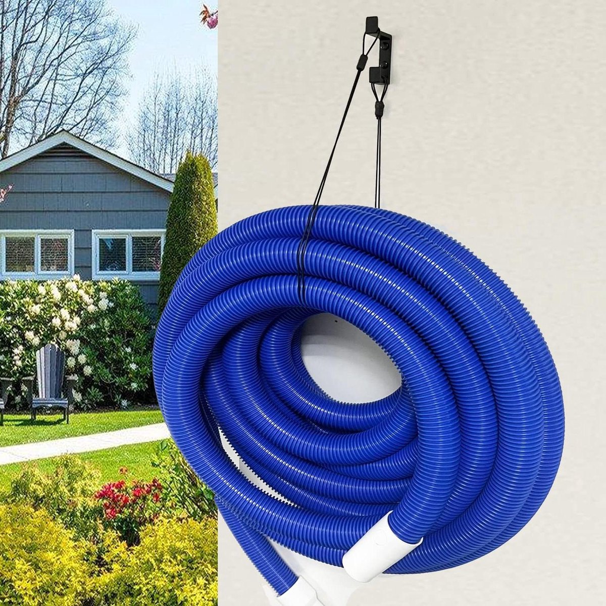 Slang Hanger - Slanghouder Beugel - Tuin Organiseren - Stevig Metaal - Houdt 60 voet - Zwart
