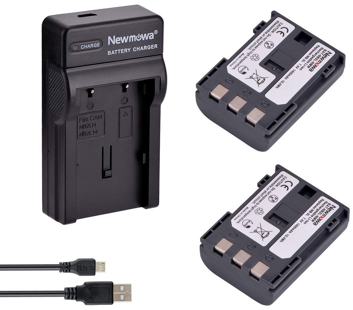 Omgoods - NB-2L Vervangingsbatterij (2-pack) met USB Oplader