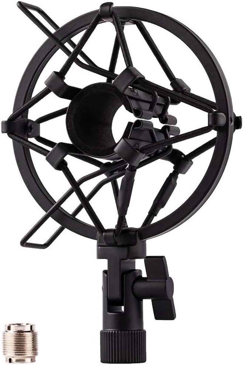 Microfoon Houder - Microfoon Accessoire - Opnemen Geluid - Verstelbare Hoek - 22-28mm Diameter - Zwart