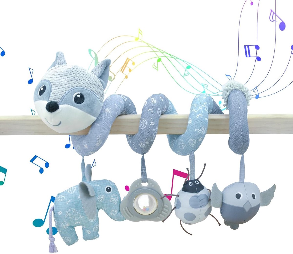 Hanging Spiral Speelgoed voor Baby's 0-6 Maanden - Muziekdoos en Autostoel Accessoire voor Kinderwagens
