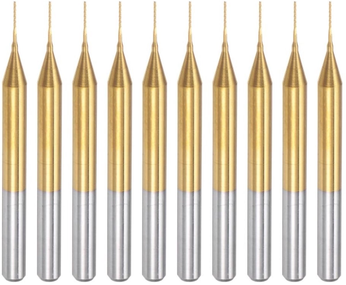 Omgoods - Set van 10 Titanium Gecoate Frezen voor CNC Machines