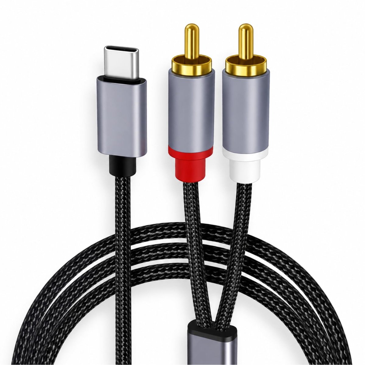 Omgoods - USB-C naar RCA Stereo Audiokabel met DAC-chip