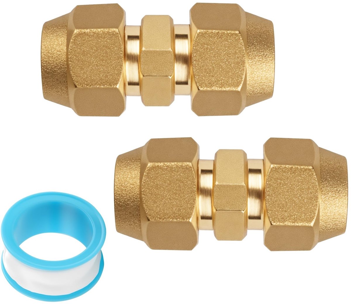 Omgoods - 2 Stuks 3/8 Inch Luchtconditioner Verbindingsnippel met PTFE Tape