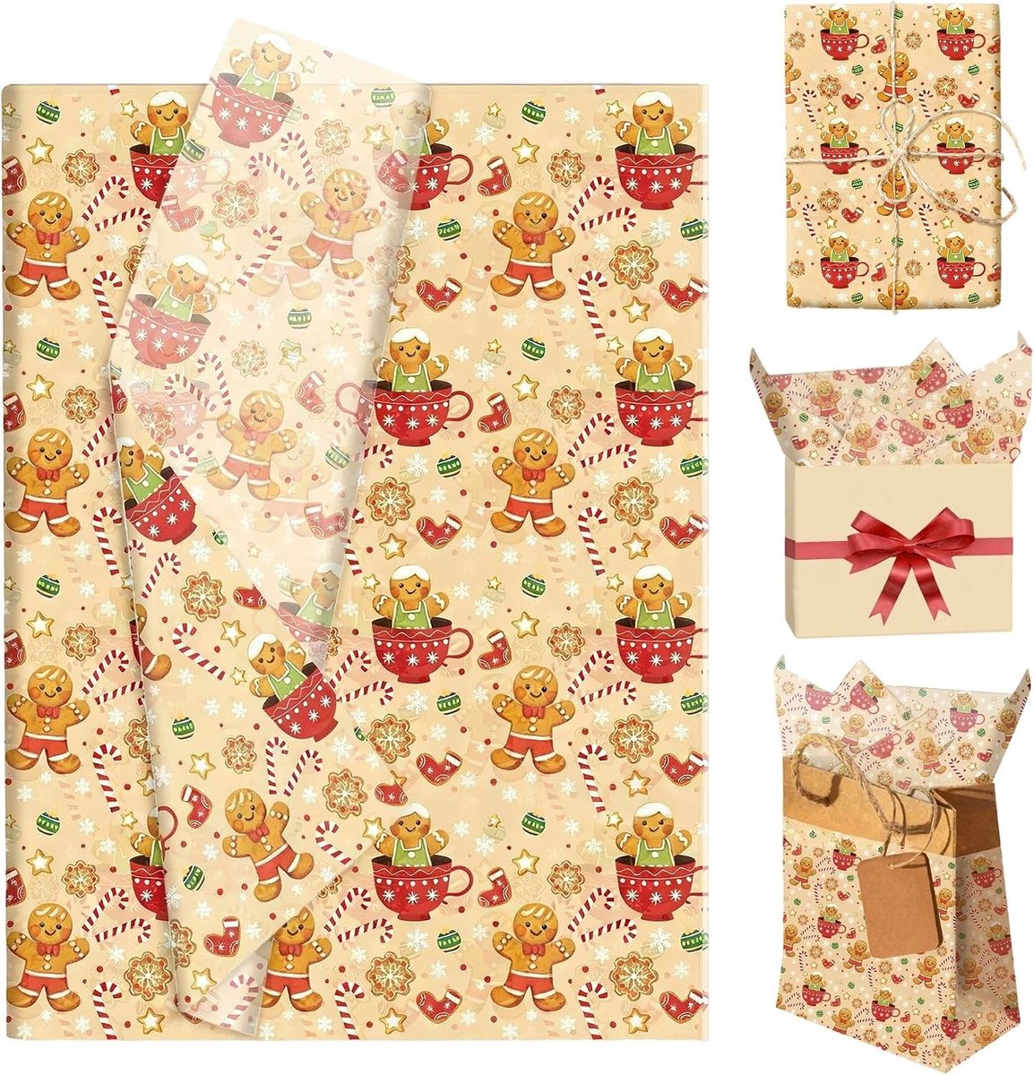 Roze Decoratief Papier voor Kerst en Winter Cadeauverpakking en Knutselen