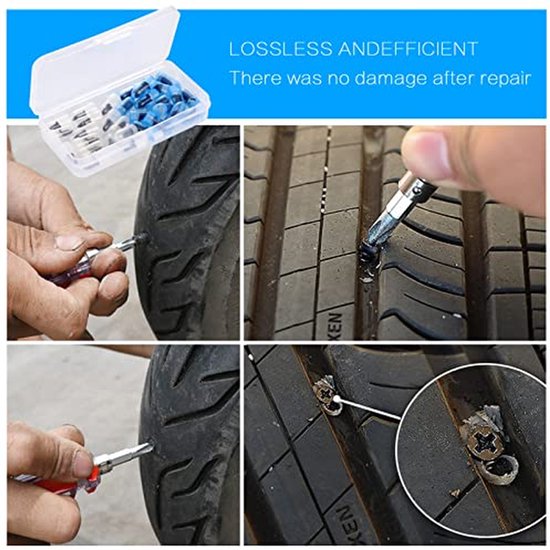 Banden Reparatie Kit - Rubberen Bandnagels - Band Noodreparatie - Snel en Zonder Demontage - 30 Stuks - Zwart — afbeelding 2