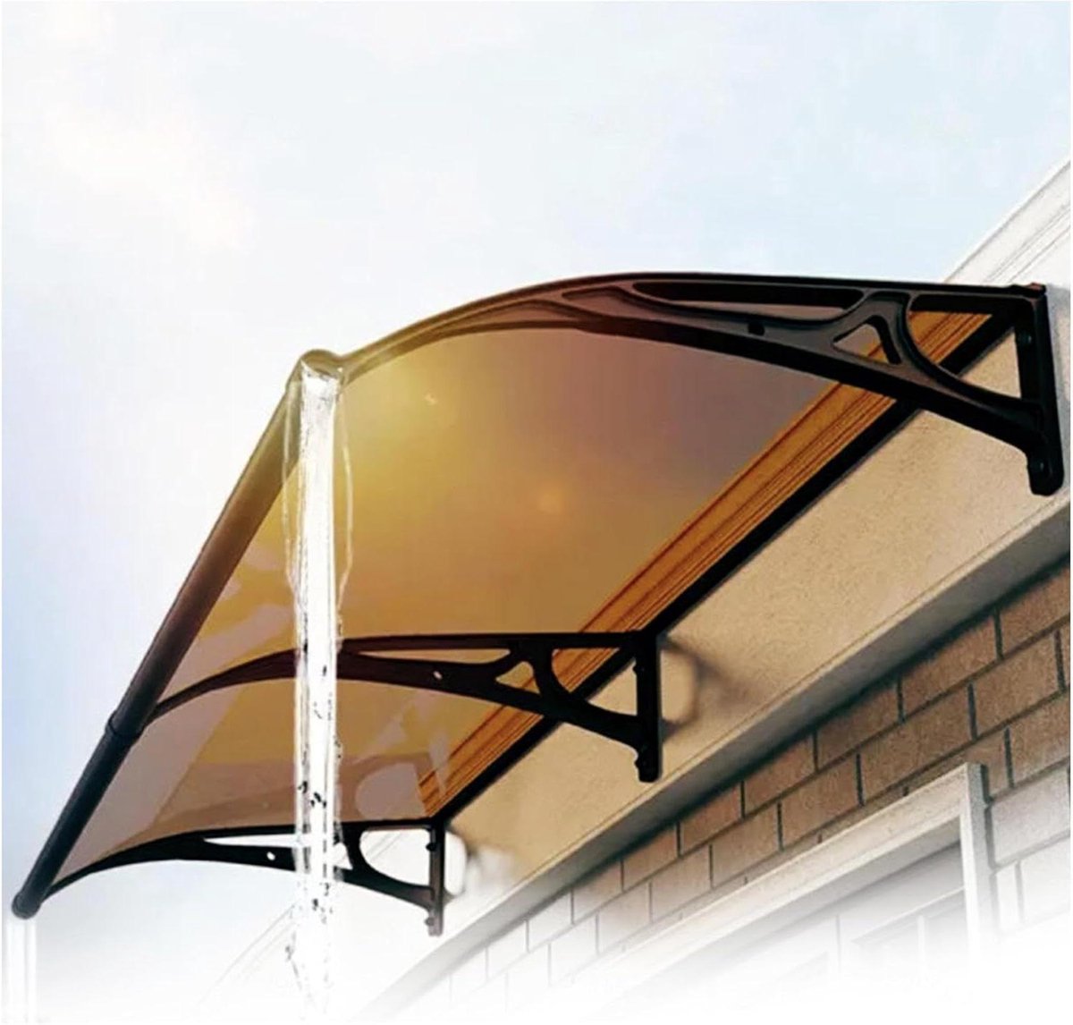 Luifel Zijpaneel - Regenkap Deur - Buiten Beschermen - Aluminium Frame - 80x100 cm - Grijs