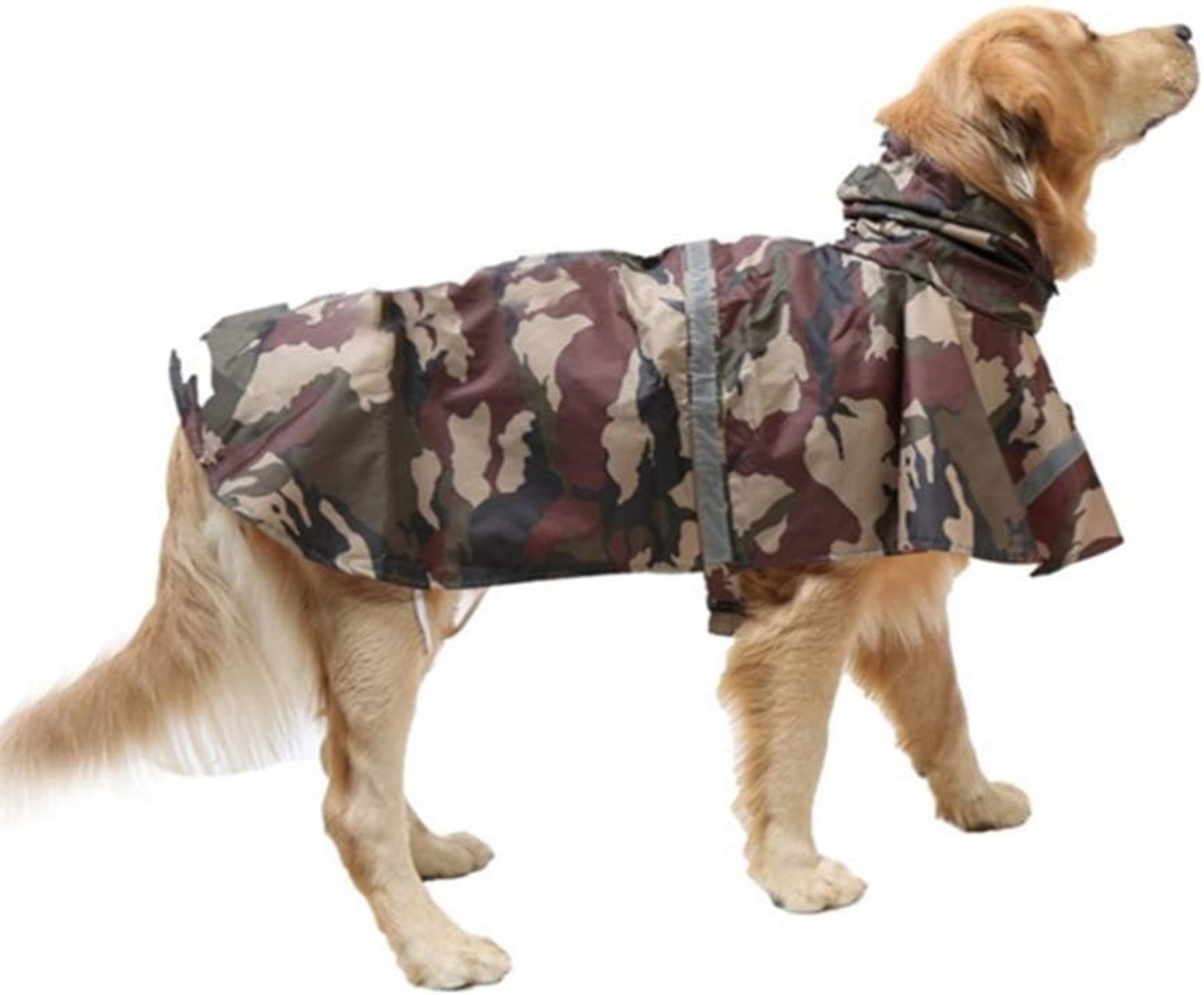 Hondenbadjas maat m - Bruin - Ruglengte 40-45 cm - Waterdichte Reflecterende Hondenjas met Capuchon - Voor Middelgrote Honden