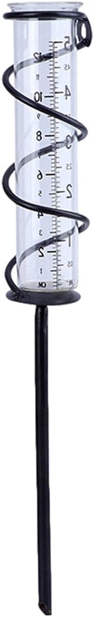 Spiraal Regenmeter - Regenmeter Tuin - Tuin Natuurlijk Meten - Drijvend Glasontwerp - 45 cm - Transparant